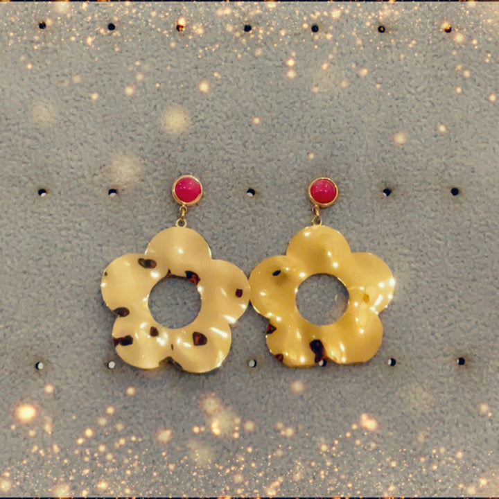 Boucles d'oreilles (rose) - acier inoxydable