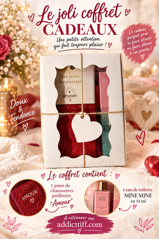 Coffret chaussettes amour + eau de toilette mine mine