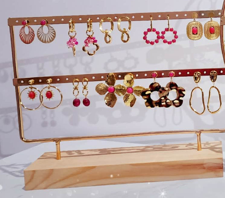 Boucles d'oreilles (rose) - acier inoxydable